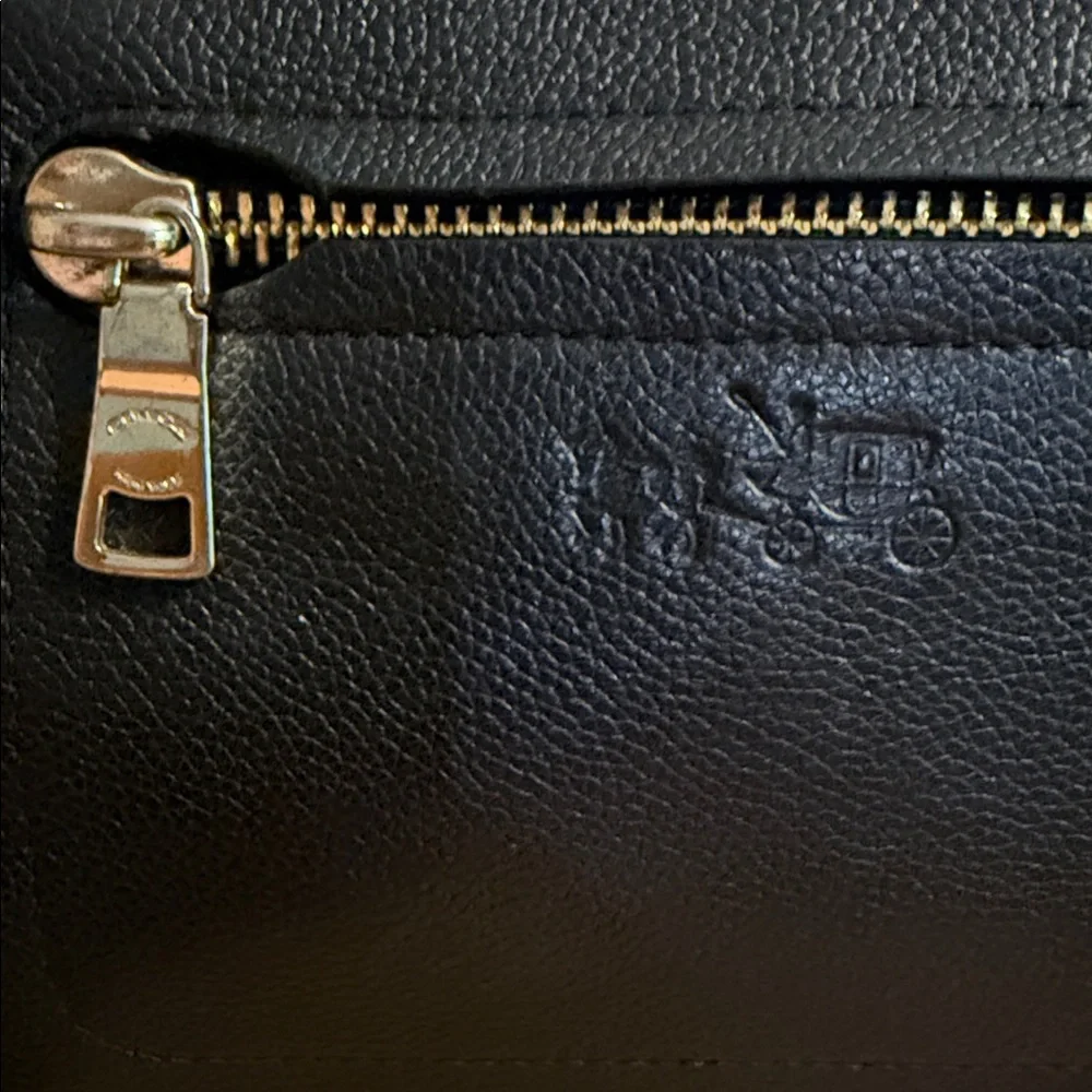 Coach Prairie Whiplash Satchel Crossbody Handbag Black Pebbled Leather preowned - Picture 4 of 16